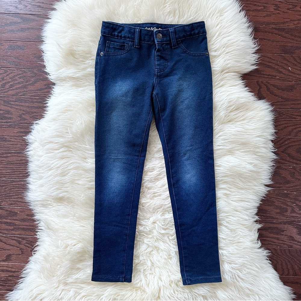 Girls Size 7/8 1/4 Zip Columbia Fleece Pullover & Cat & Jack Blue Jeggings - Picture 6 of 9